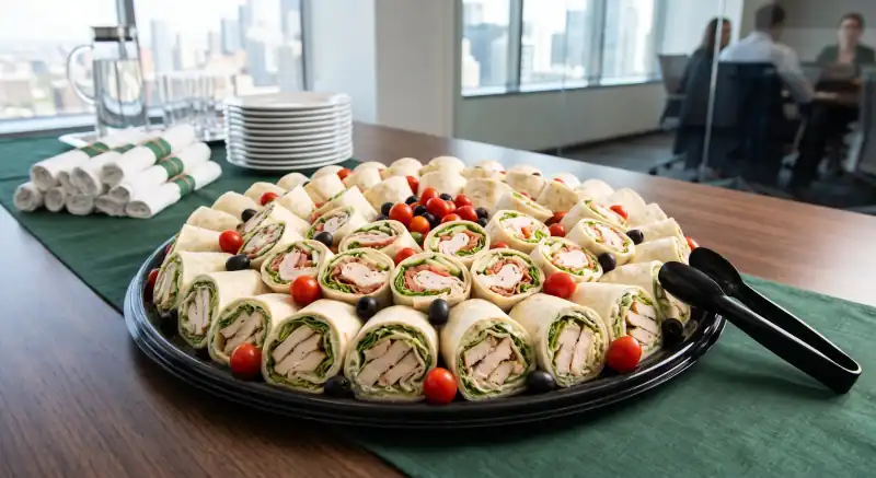 Chicken wrap platter delivered for a pharmaceutical rep lunch at an Orlando medical practice