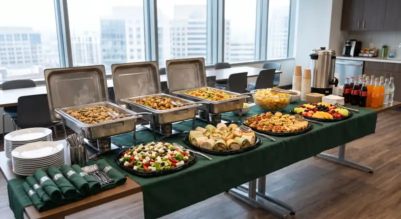 Deli lunch set out for an Orlando office
